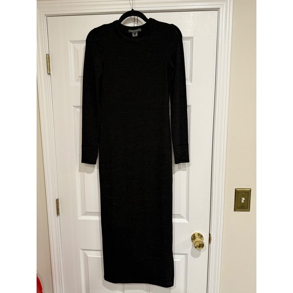 French Connection Dresses & Skirts - French Connection Womens Black Long Sleeve Knit Midi Column Dress Size M
